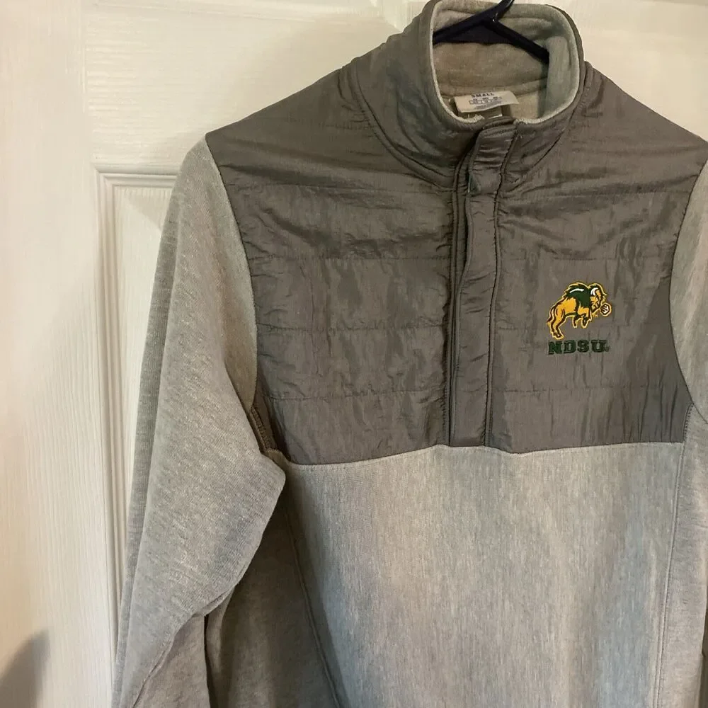 Champion Men’s Sweatshirt Vintage NDSU Bison Long Sleeve Pullover Buttons